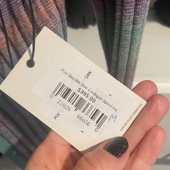 RE/DONE POOR BOY SLIM RIBBED KNIT WOOL CARDIGAN MED NWT $395 - Picture 4 of 7